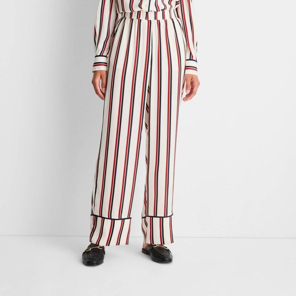 Women's Straight Leg Satin Pant - Future Collective with Reese Blutstein Wh